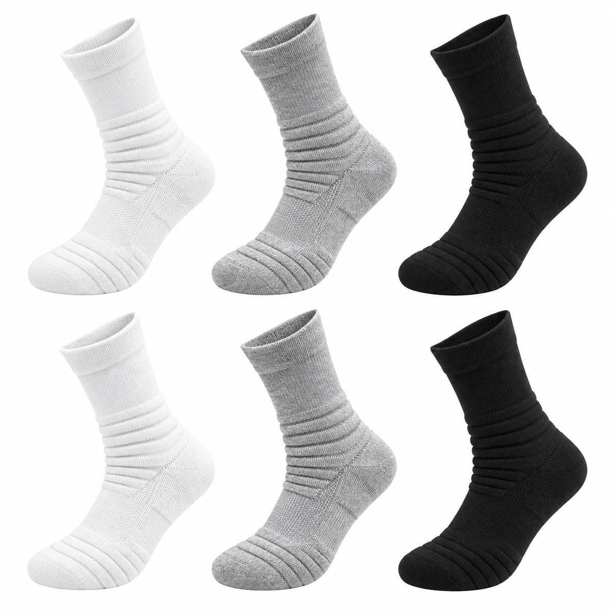 Chaussette randonnée coton homme multicolore longue – lot de trois paires