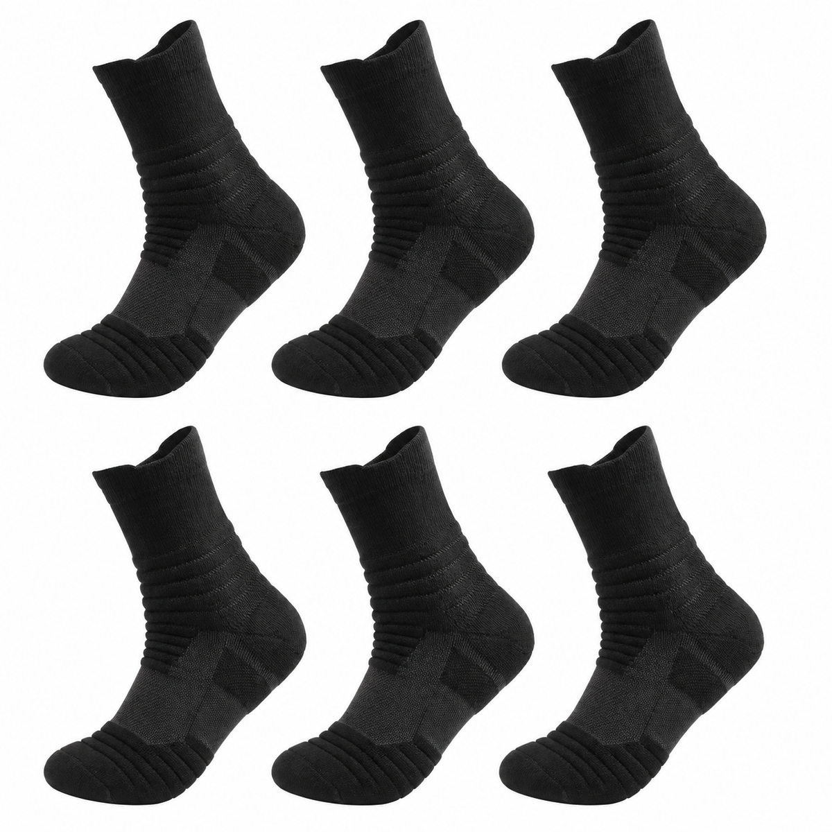 Chaussette randonnée coton homme noire longue – lot de trois paires