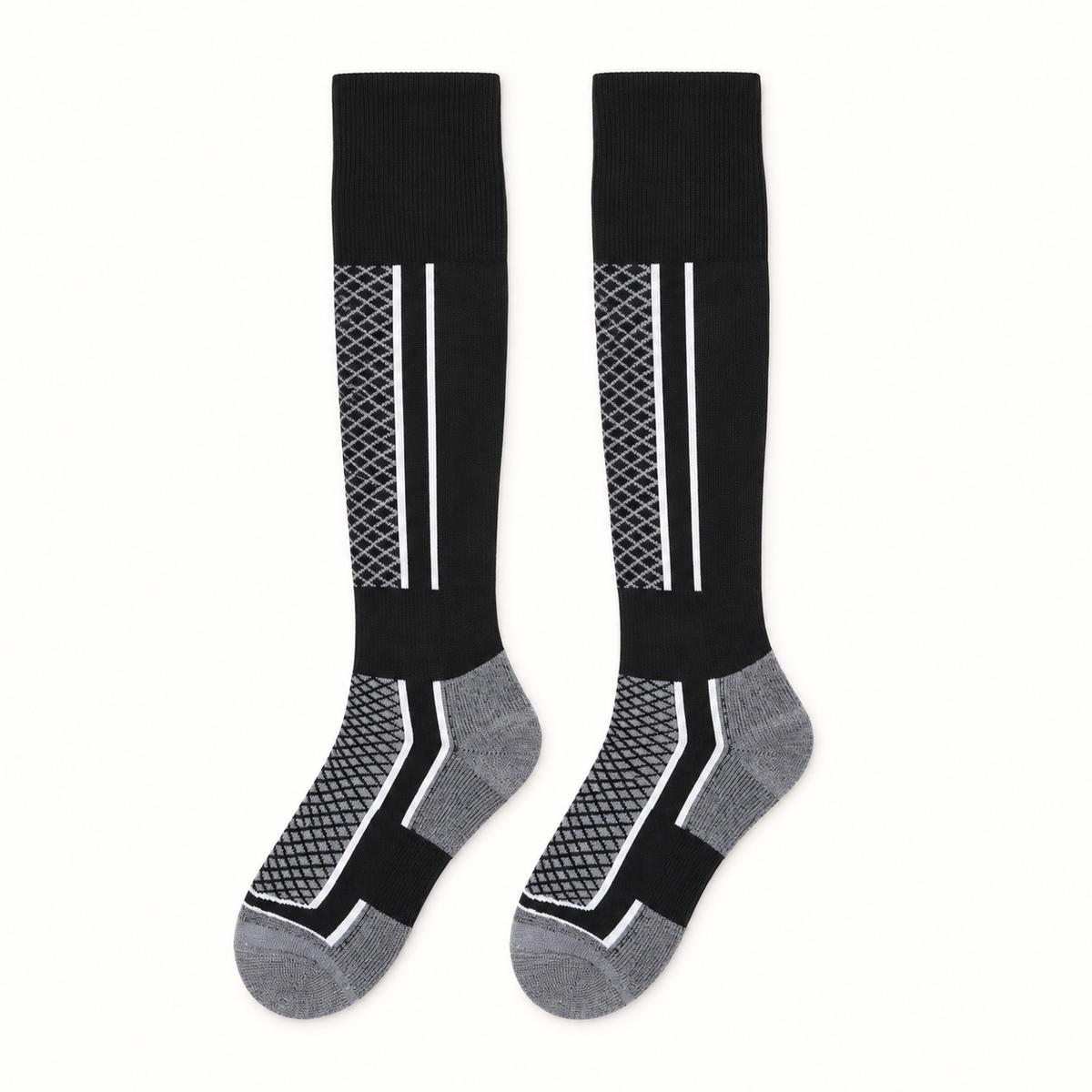 Chaussette randonnée neige dessus noir gris