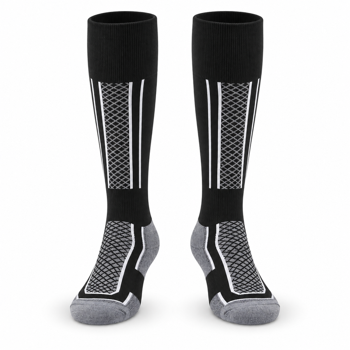 Chaussette randonnée neige face noir gris