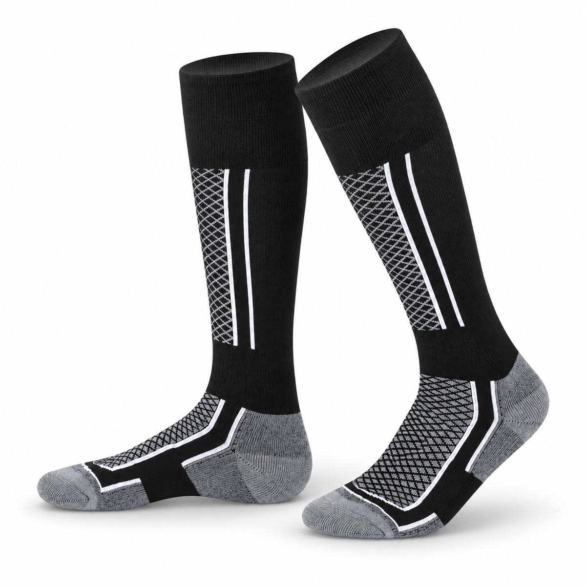 Chaussette randonnée neige packshot noir gris