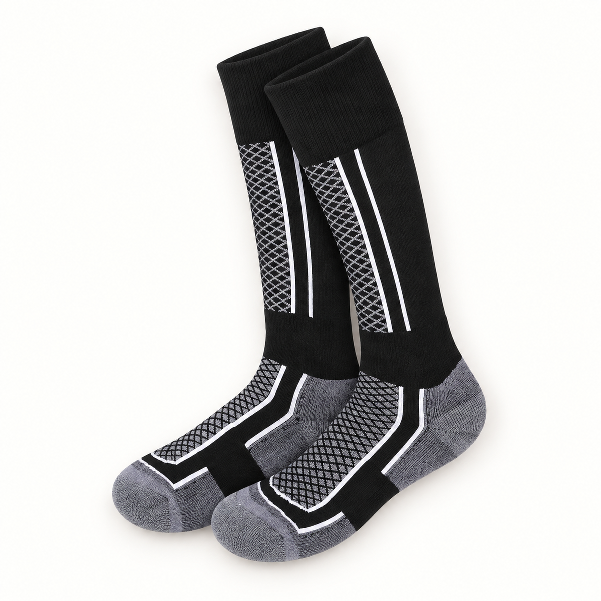 Chaussette randonnée neige pliees noir gris