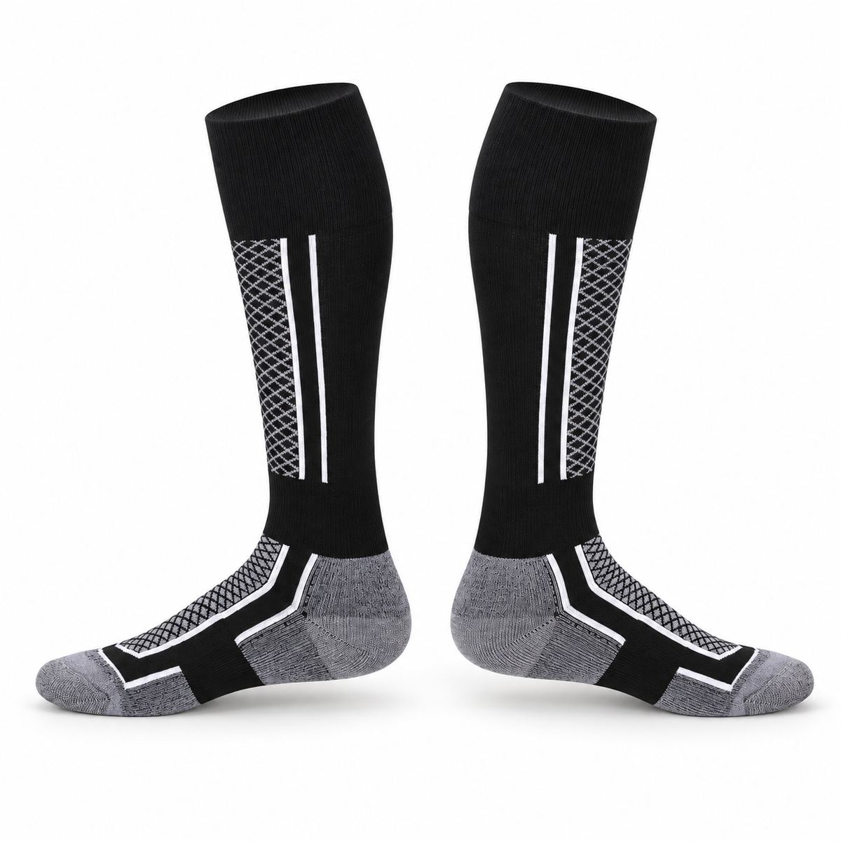 Chaussette randonnée neige profils noir gris