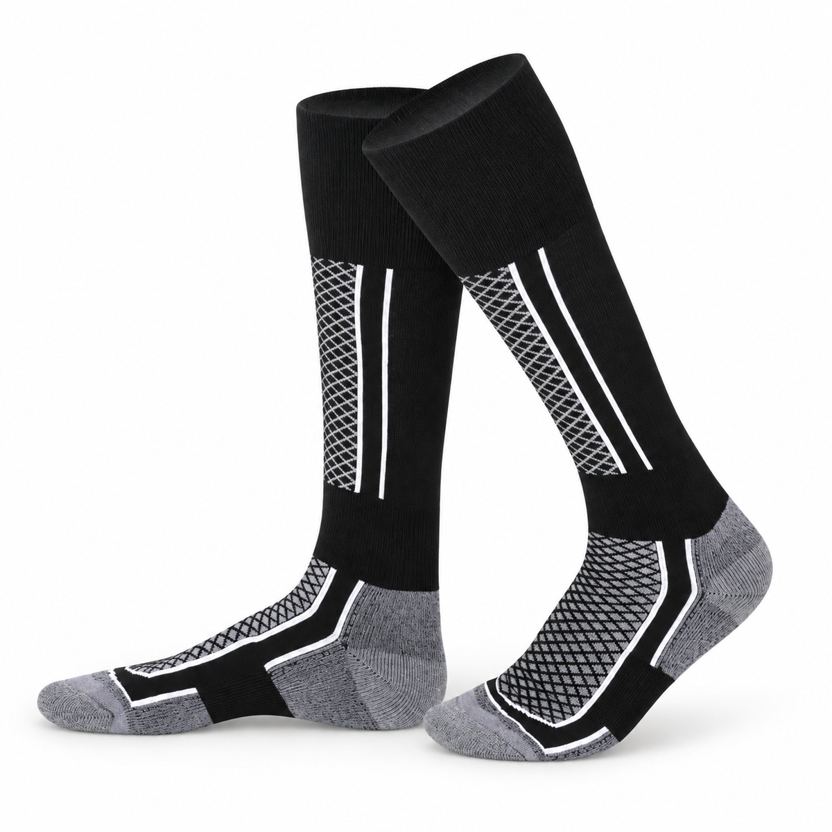 Chaussette randonnée neige superposees noir gris