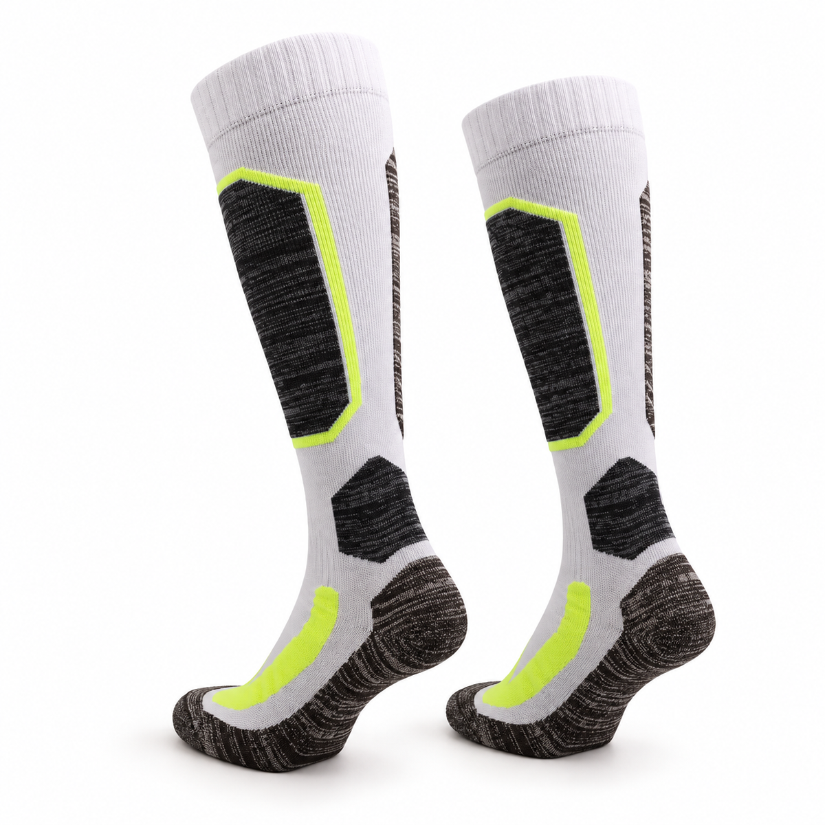 Chaussettes Chaudes Randonnée Femme — trois-quarts opposé Blanc