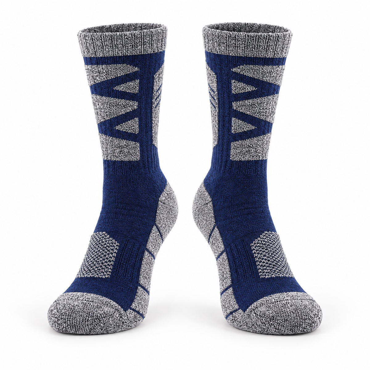 Chaussettes de randonnée en coton face bleu
