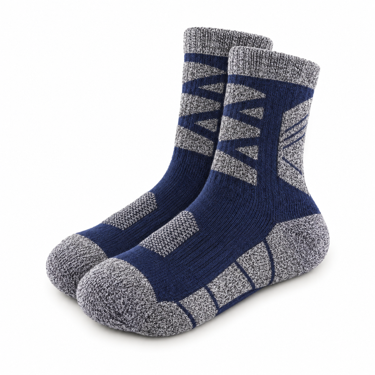 Chaussettes de randonnée en coton rapprochees bleu