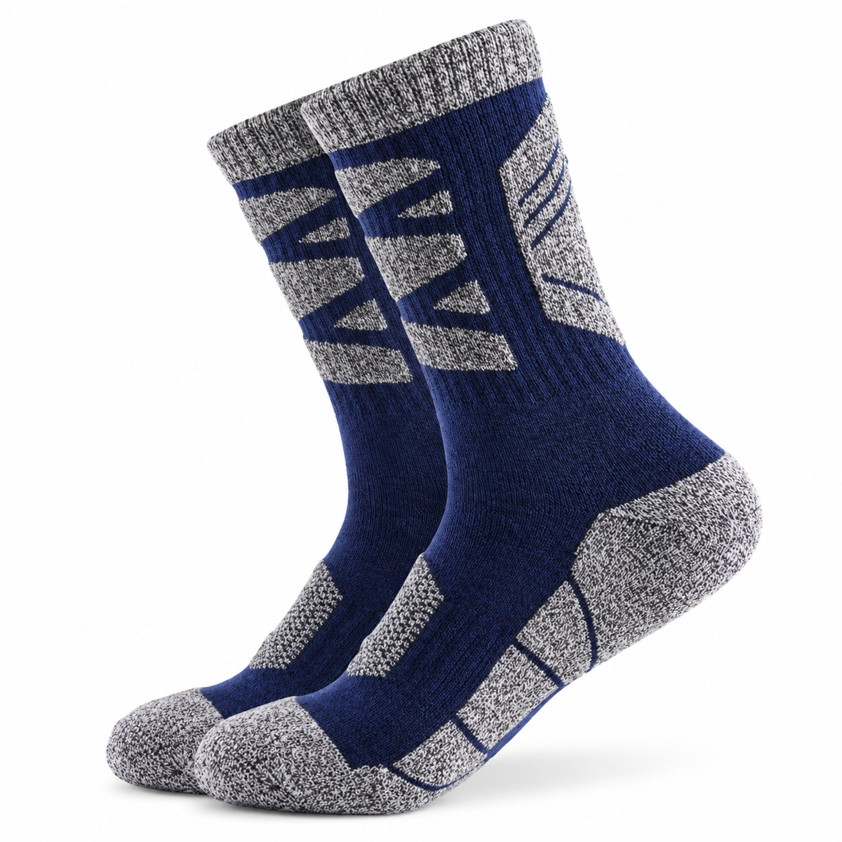 Chaussettes de randonnée en coton superposees bleu
