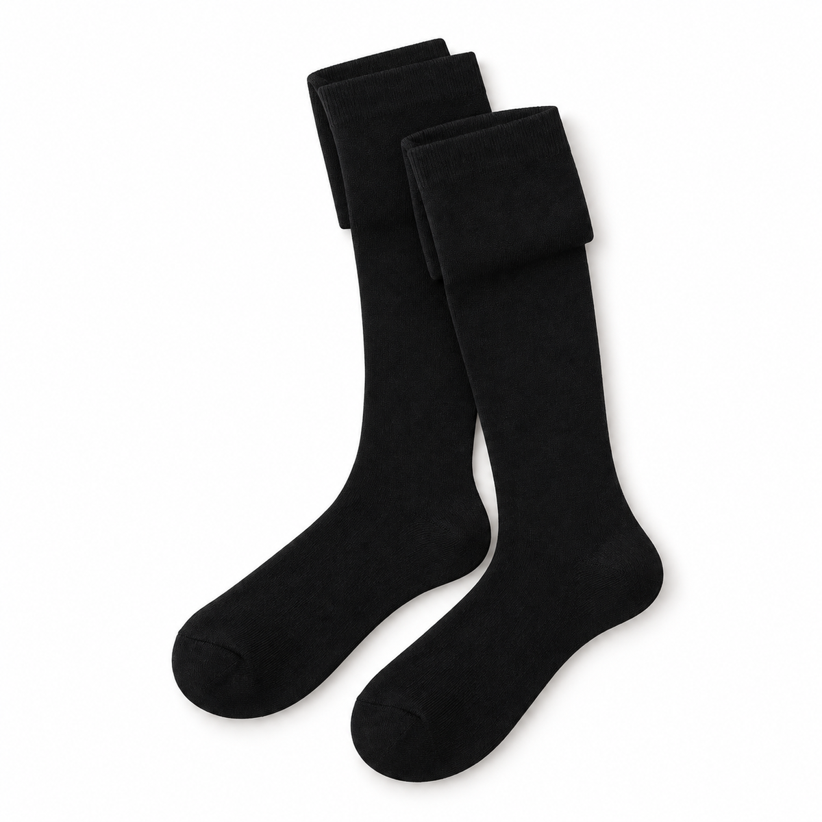 Chaussettes Genoux Femme — pliées Noir