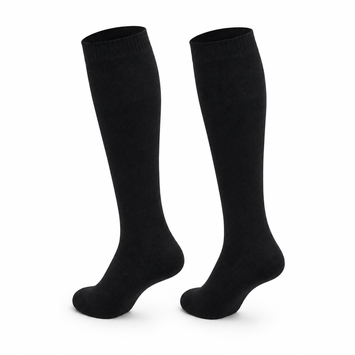 Chaussettes Genoux Femme — trois-quarts opposé Noir