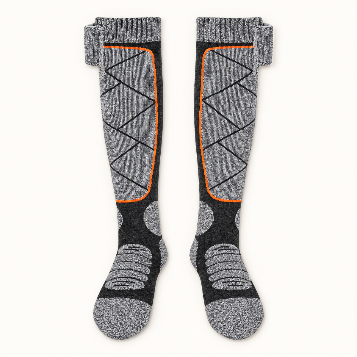 Chaussettes homme chaudes randonnée gris foncé – dessus