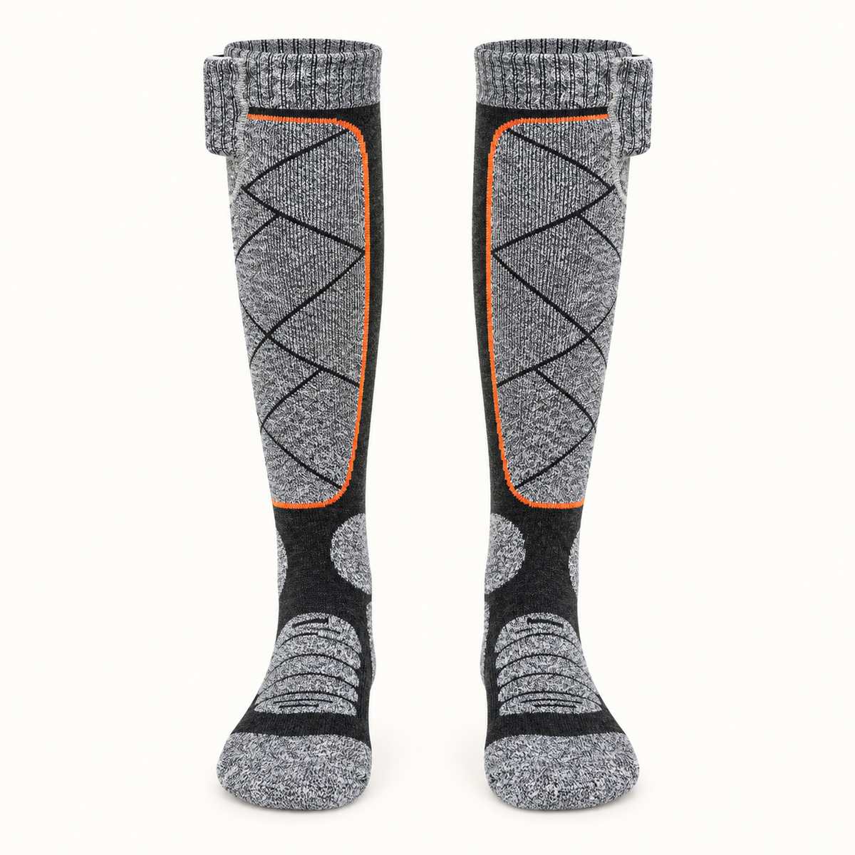 Chaussettes homme chaudes randonnée gris foncé – vue de face