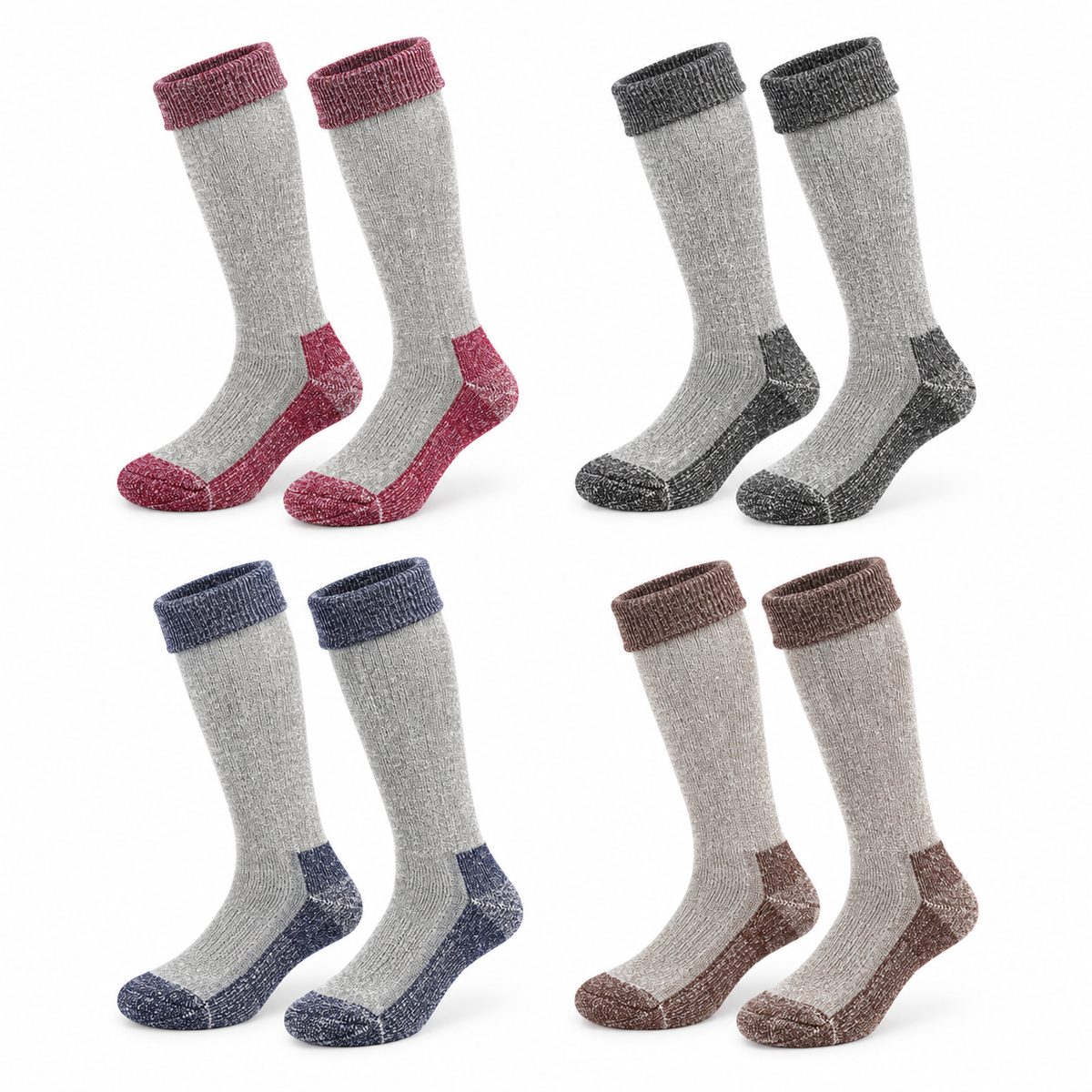 Chaussettes laine grand froid – intérieur du tricot aux bords-côtes