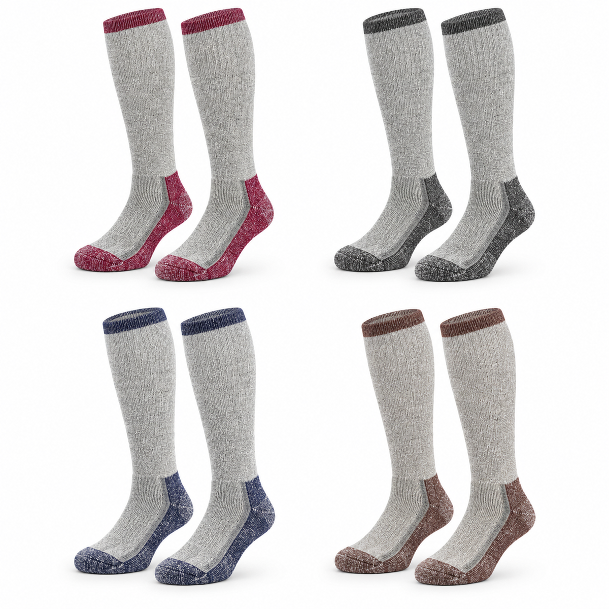 Chaussettes laine grand froid – quatre coloris vus de face