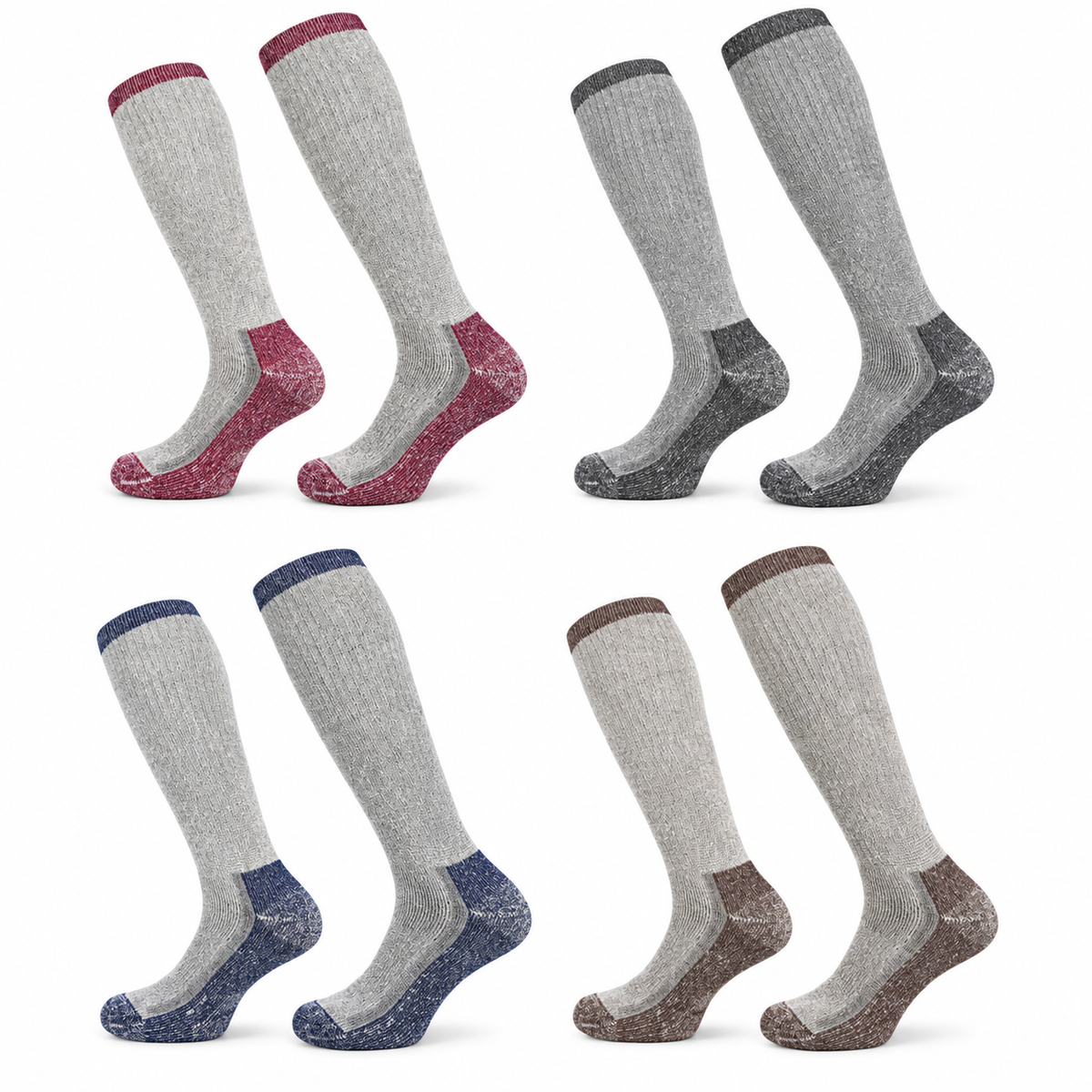 Chaussettes laine grand froid – quatre paires de profil