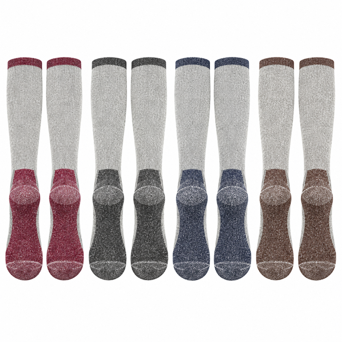 Chaussettes laine grand froid – zones tricotées sous le pied