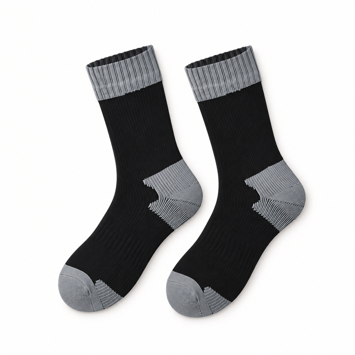 Chaussettes Montantes De Randonnée Homme — à plat Noir et Gris