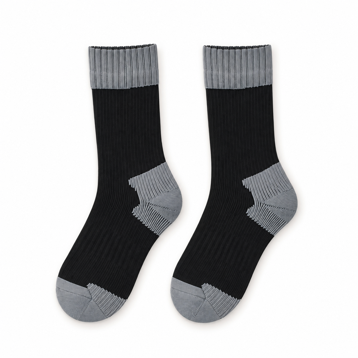 Chaussettes Montantes De Randonnée Homme — dessus Noir et Gris