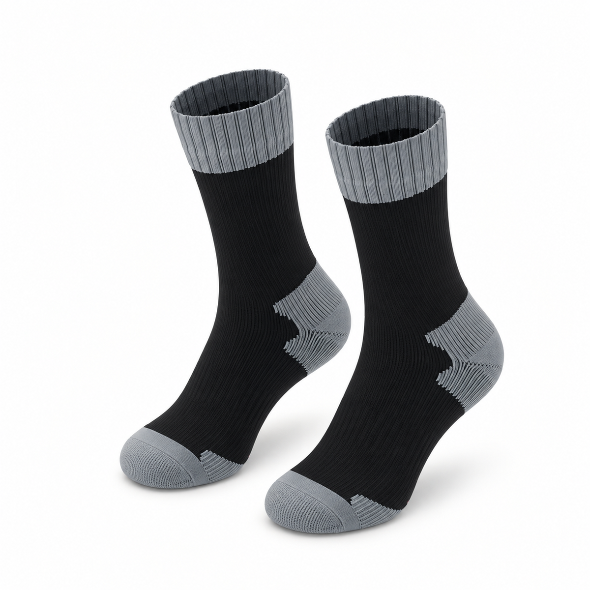 Chaussettes Montantes De Randonnée Homme — ouvertures Noir et Gris