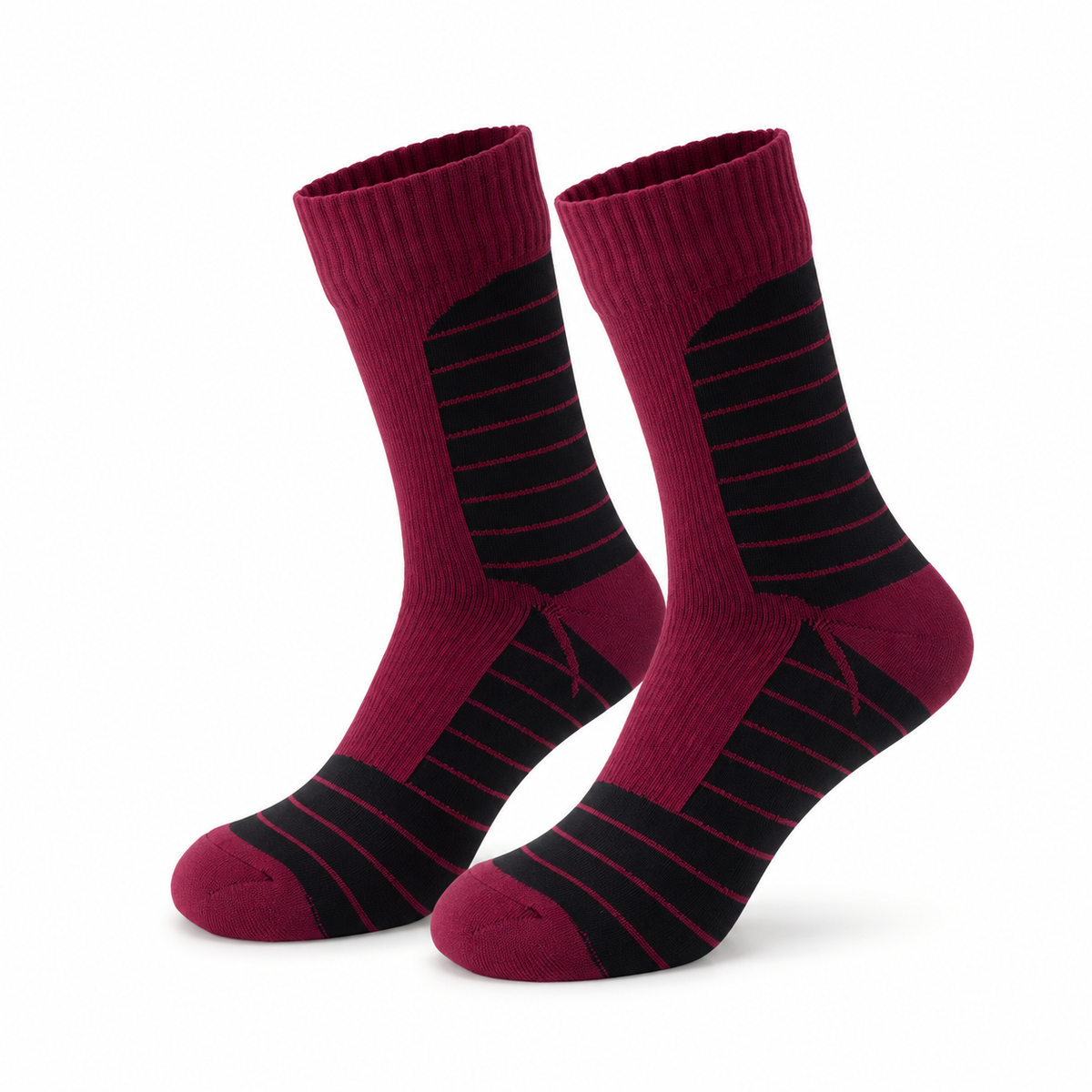 Chaussettes Montantes De Randonnée Homme — Bordeaux et Noir