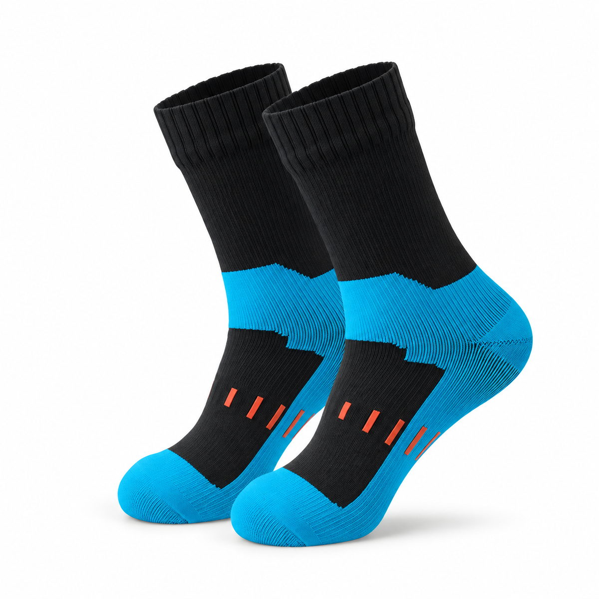 Chaussettes Montantes De Randonnée Homme — Noir et Bleu Ciel