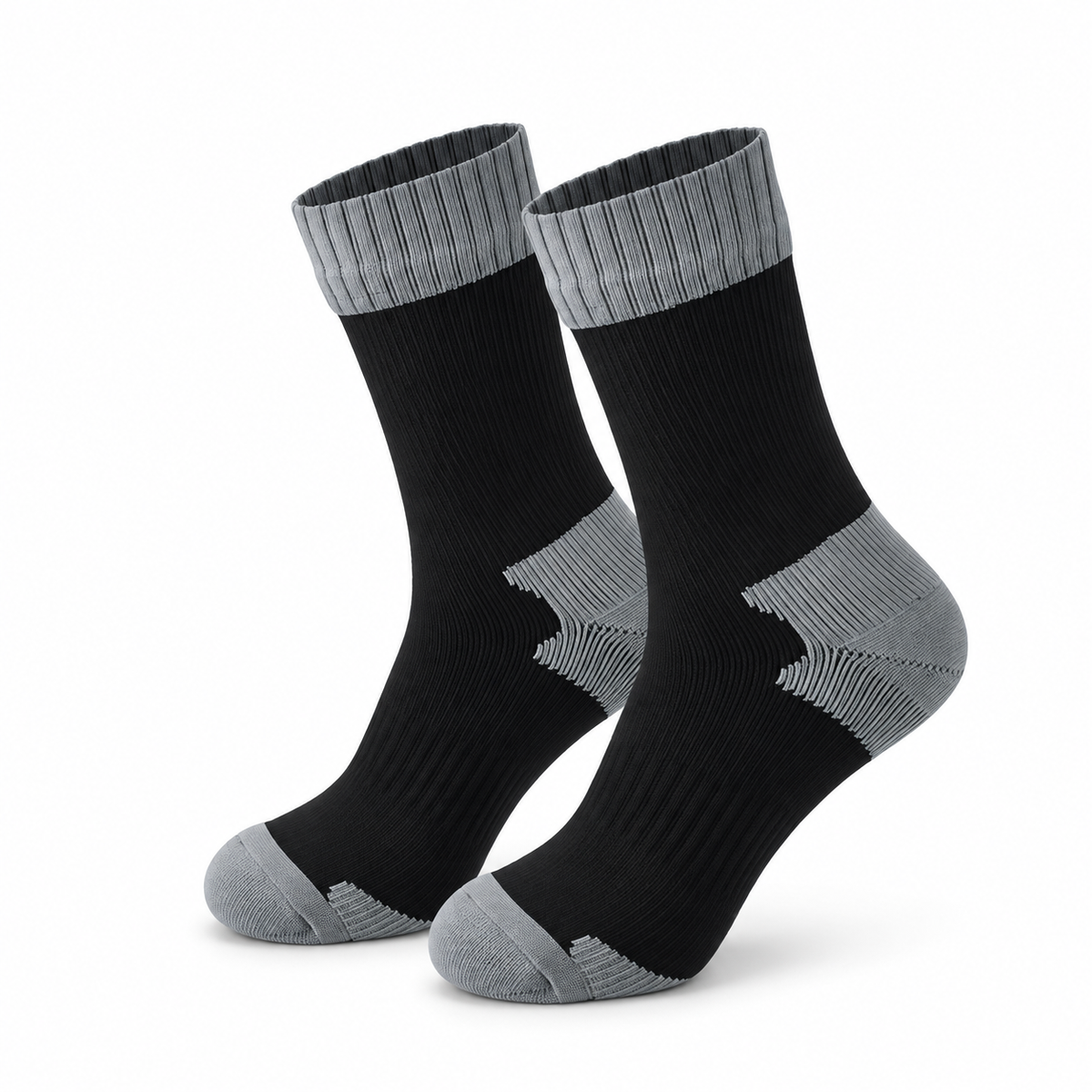 Chaussettes Montantes De Randonnée Homme — Noir et Gris