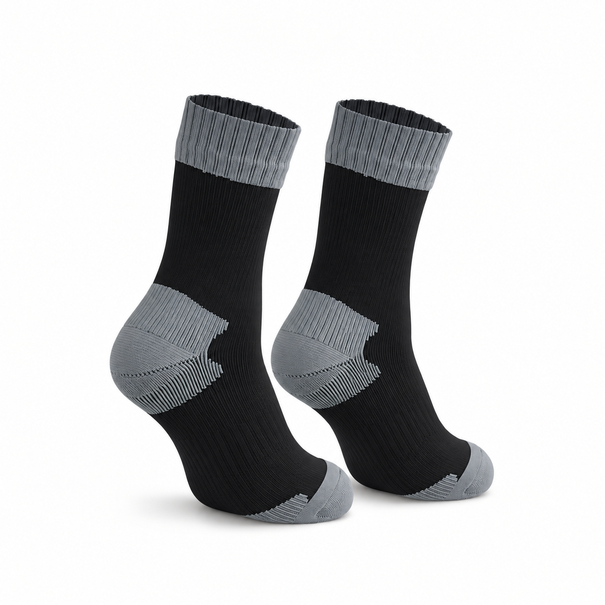 Chaussettes Montantes De Randonnée Homme — trois-quarts opposé Noir et Gris