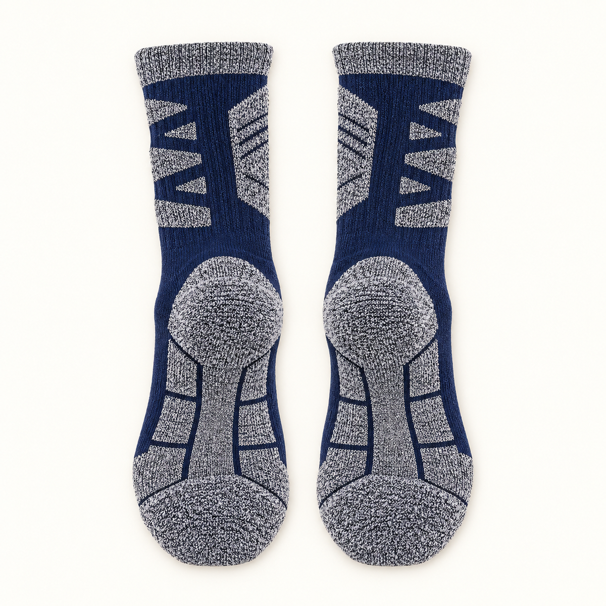 Chaussettes randonnée bouclette épaisse bleu marine – dessous