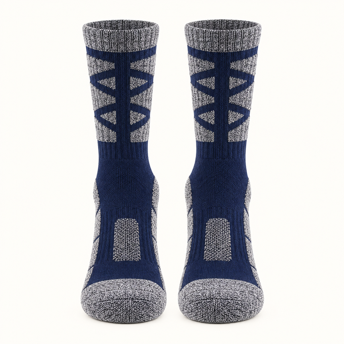 Chaussettes randonnée bouclette épaisse bleu marine – face