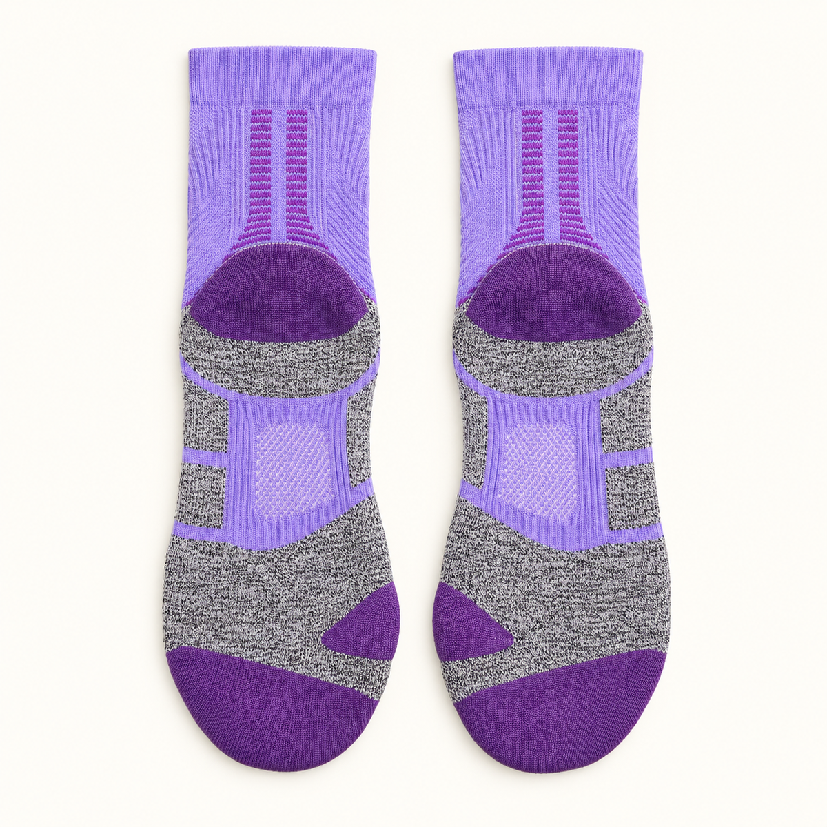Chaussettes randonnée Coolmax Violet / Long — dessous