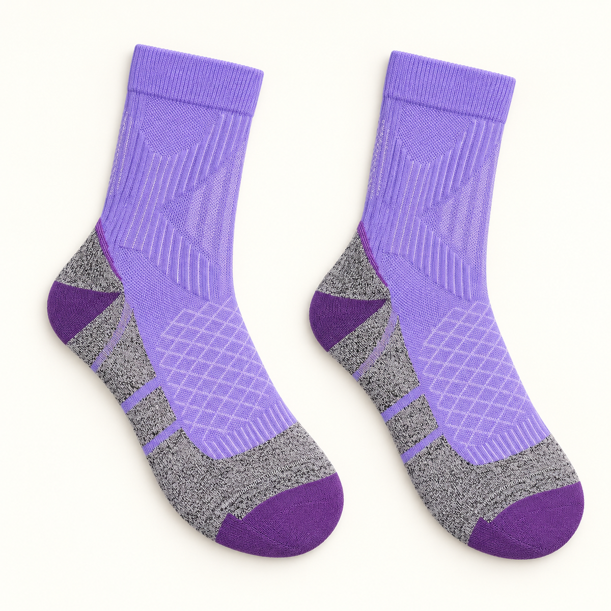 Chaussettes randonnée Coolmax Violet / Long — dessus
