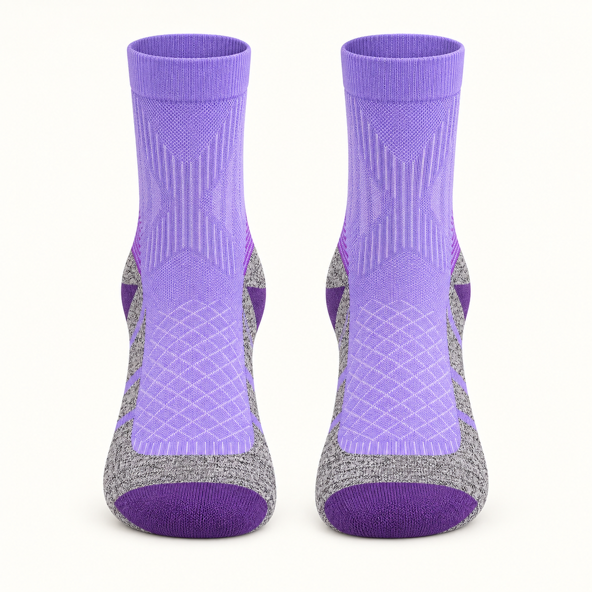 Chaussettes randonnée Coolmax Violet / Long — face