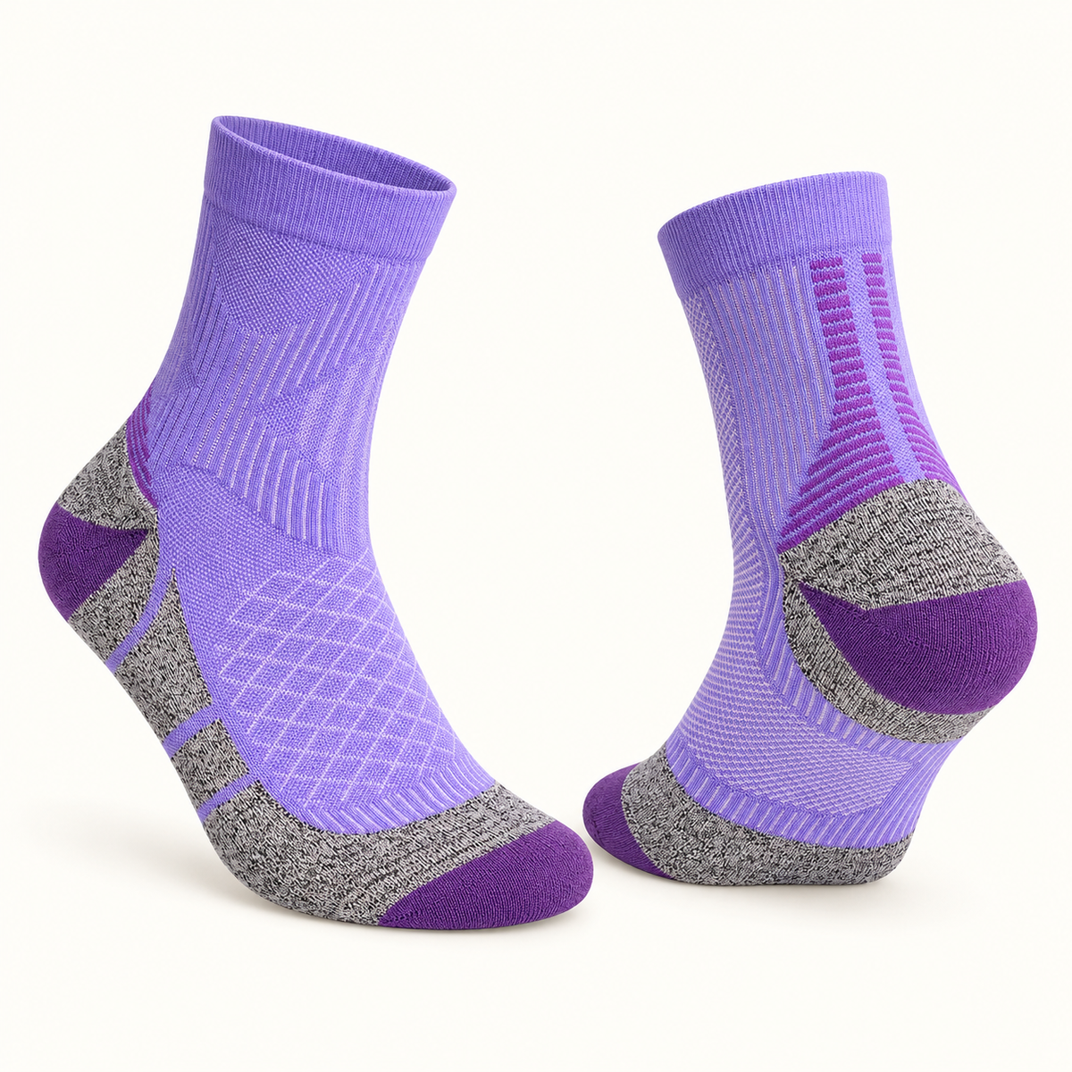 Chaussettes randonnée Coolmax Violet / Long — profils