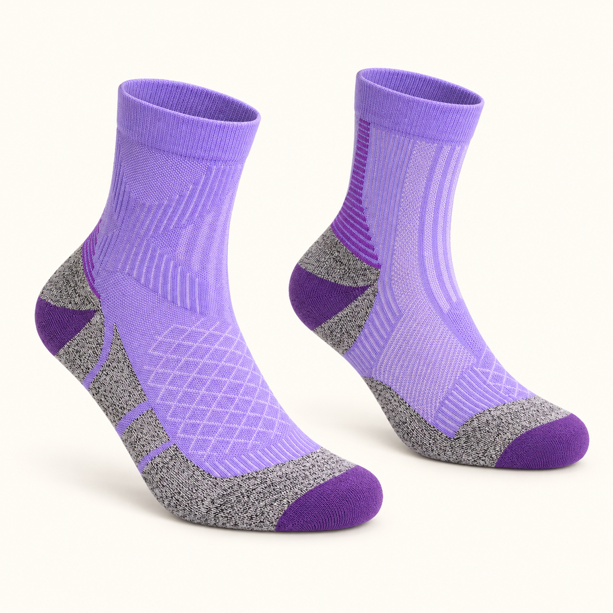 Chaussettes randonnée Coolmax Violet / Long — trois-quarts