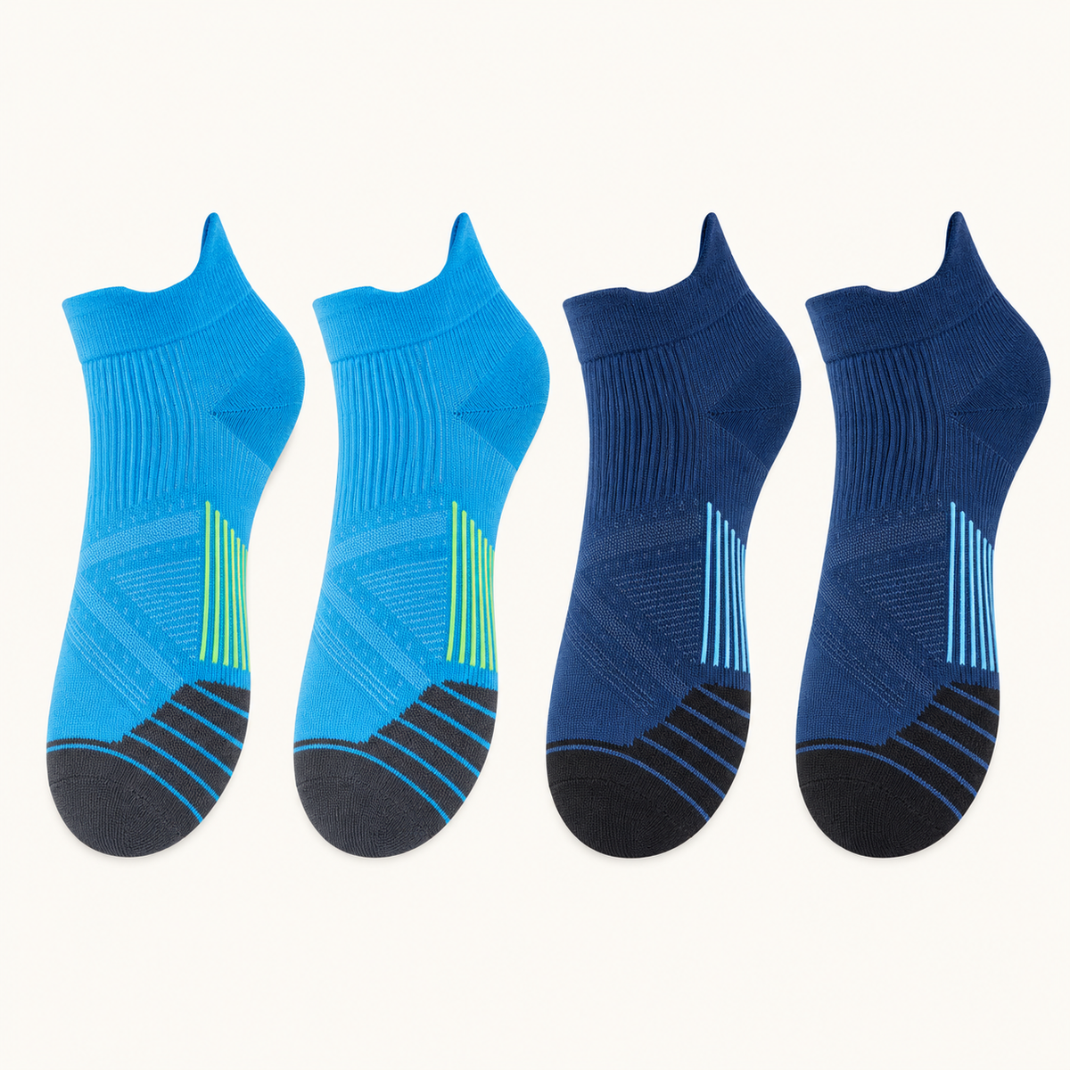 Chaussettes de randonnée courtes femme – comparaison bleu et bleu marine