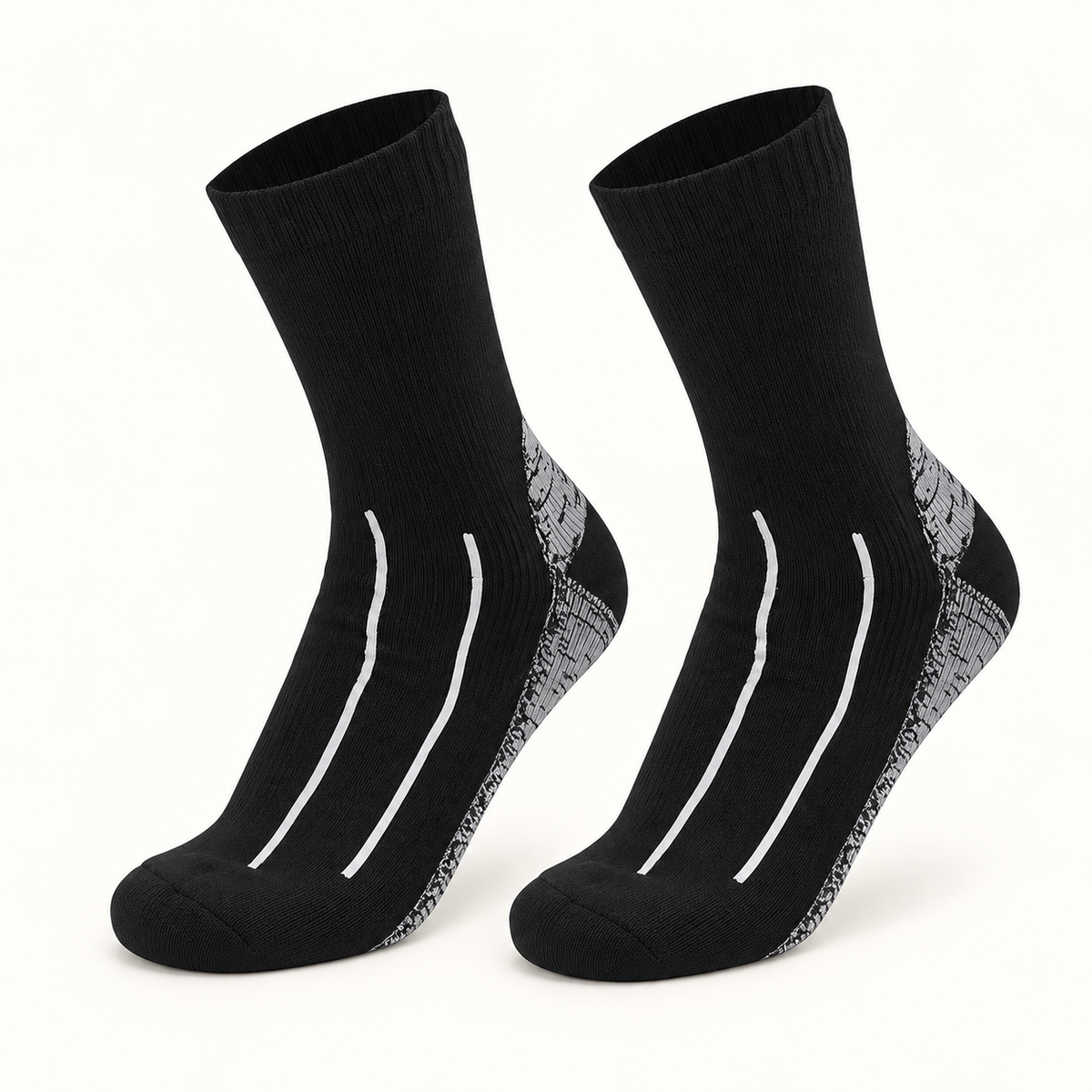 Chaussettes randonnée été femme — Noir et Blanc