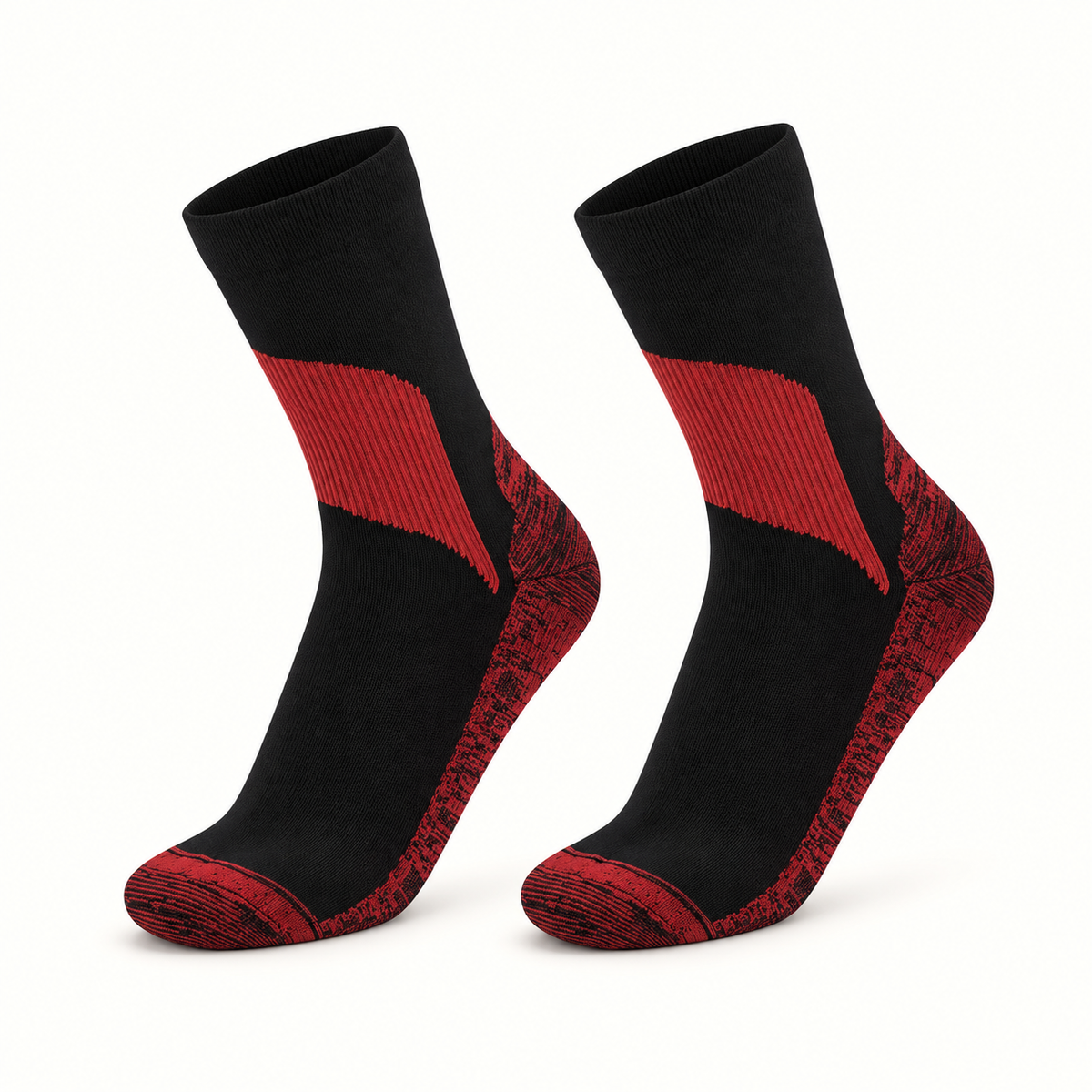 Chaussettes randonnée été femme — Rouge Foncé