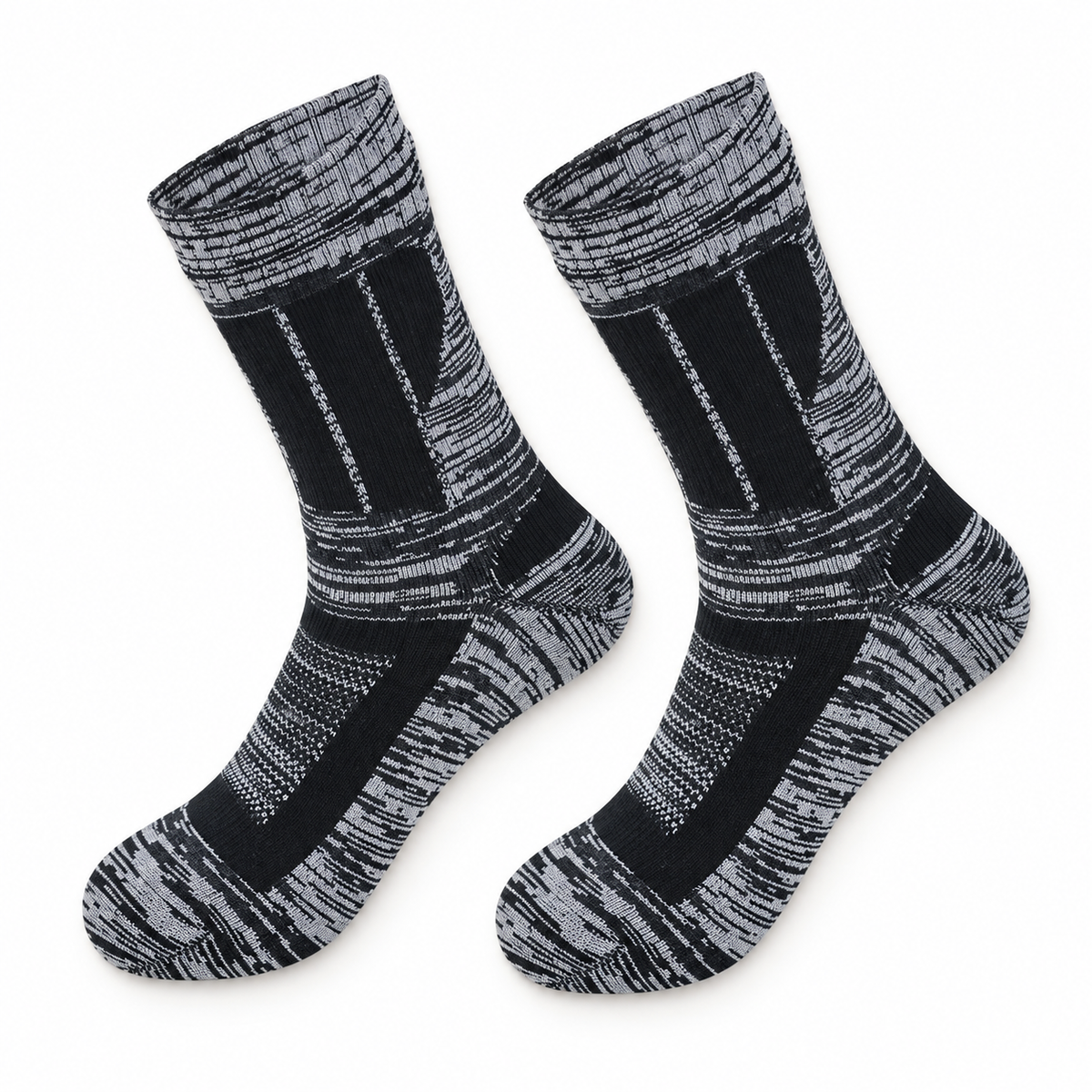 Chaussettes de randonnée femme grande taille grises – maille technique aérée
