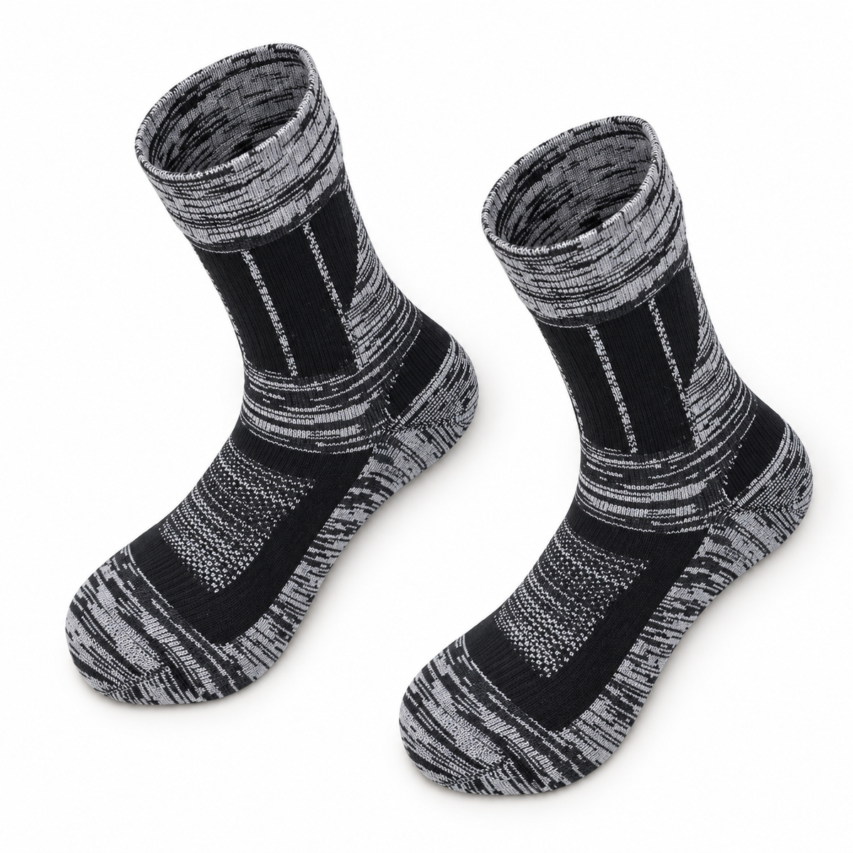 Chaussettes de randonnée femme grande taille grises – ouvertures et bord-côtes