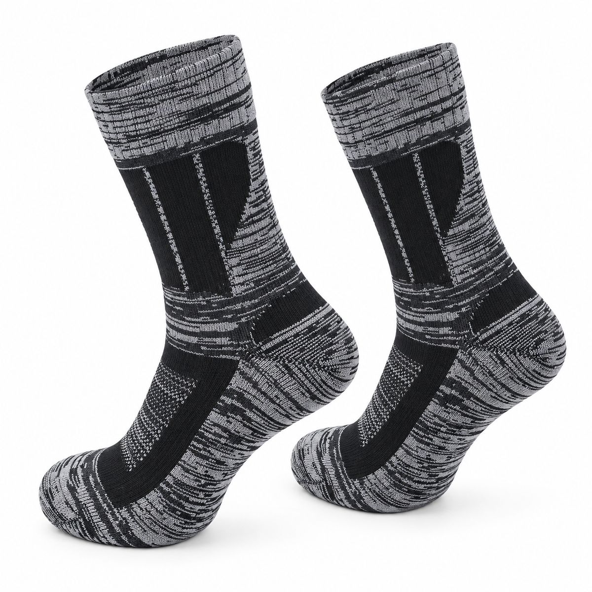 Chaussettes de randonnée femme grande taille grises – talons renforcés