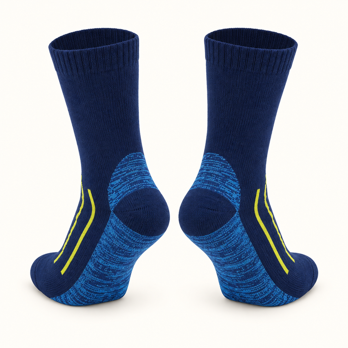 Chaussettes de randonnée femme sans couture bleu marine – vue arrière