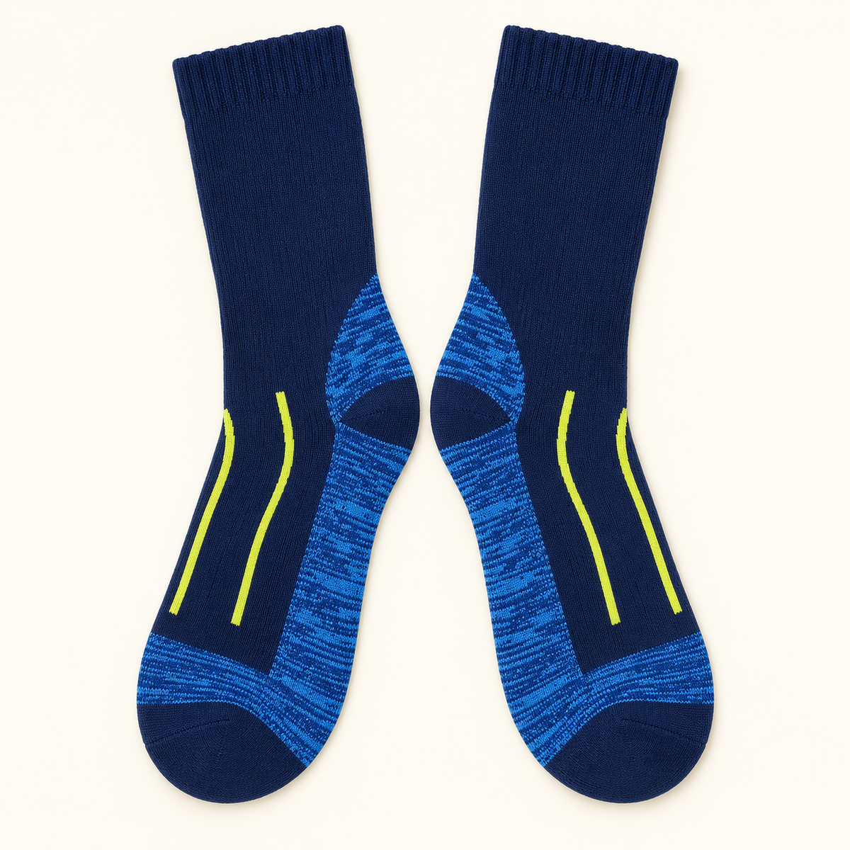 Chaussettes de randonnée femme sans couture bleu marine – vue de dessous