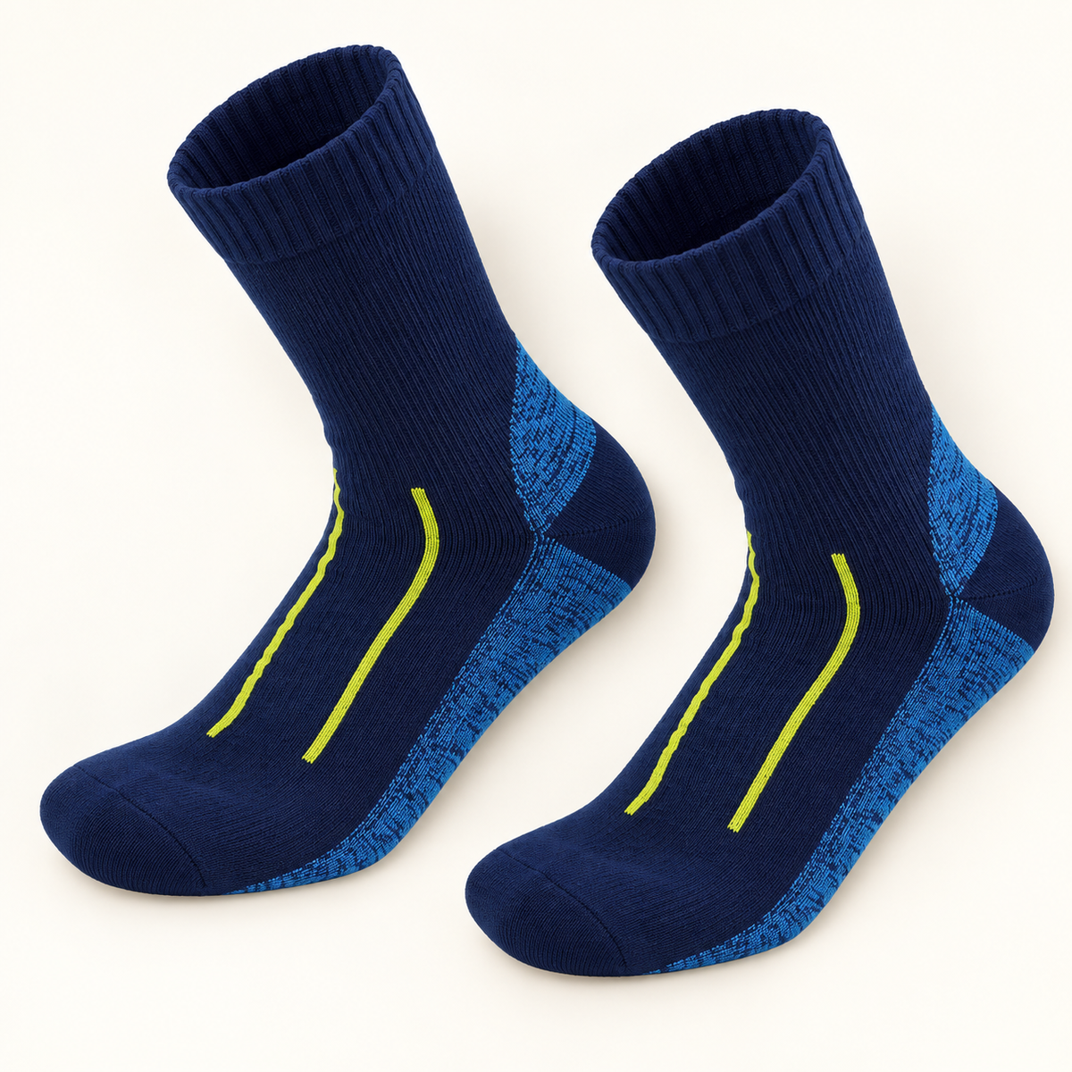 Chaussettes de randonnée femme sans couture bleu marine – ouvertures et bords-côtes