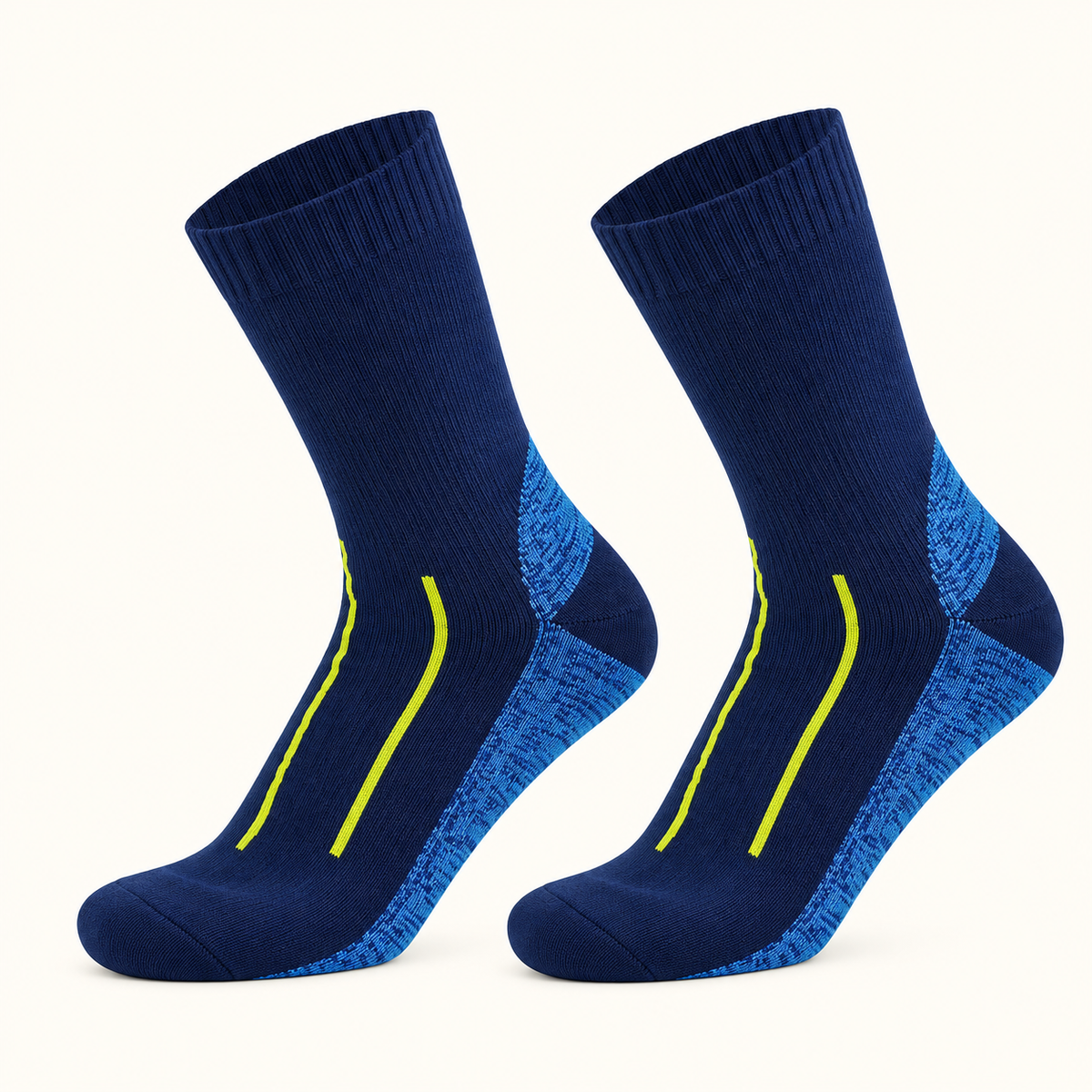 Chaussettes de randonnée femme sans couture bleu marine – vue de profil