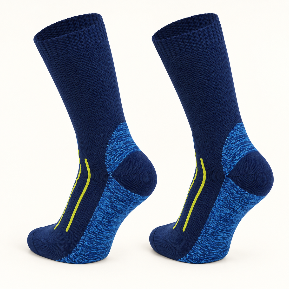 Chaussettes de randonnée femme sans couture bleu marine – trois-quarts arrière