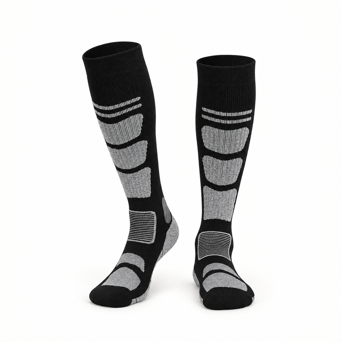 Chaussettes randonnée mérinos femme noir et gris – packshot