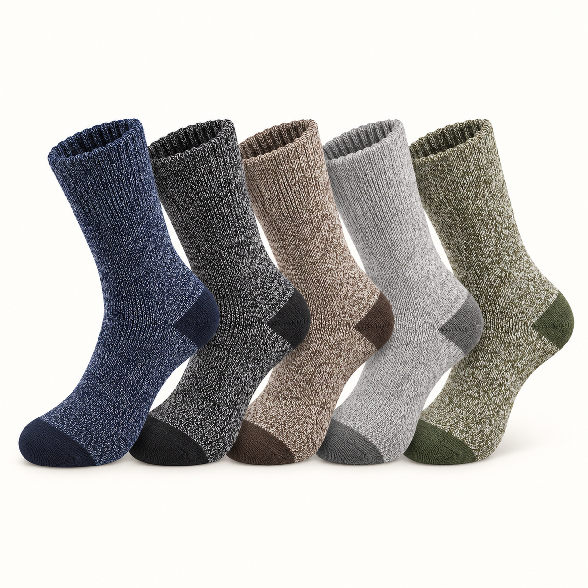 Chaussettes randonnée mérinos homme — lot cinq coloris