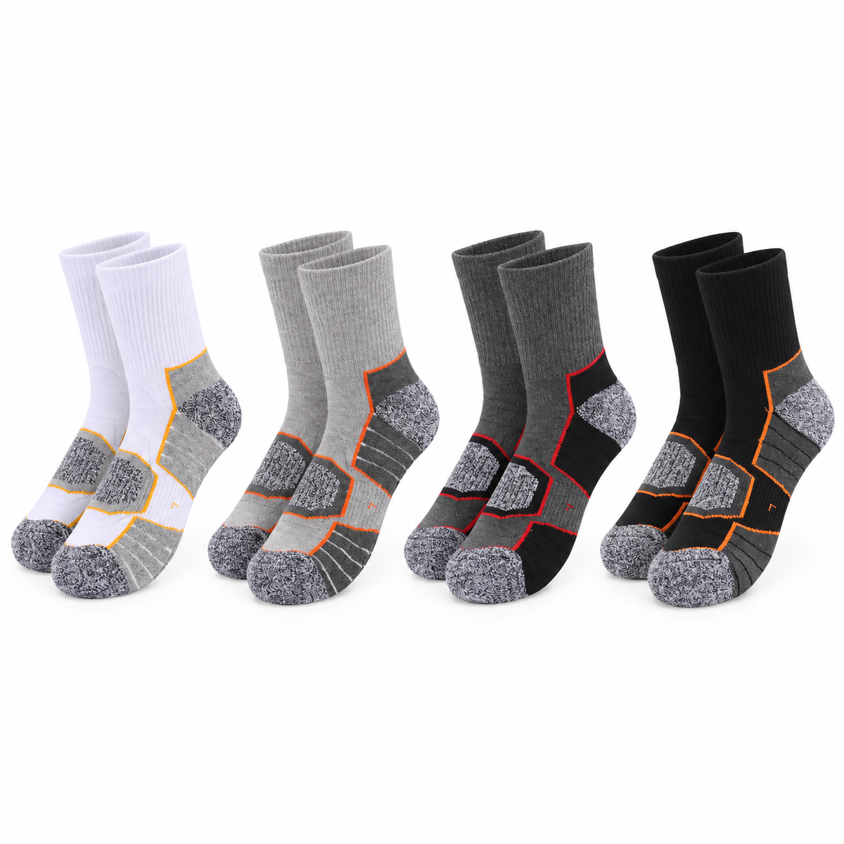 Pack de quatre paires de chaussettes de randonnée protection malléole