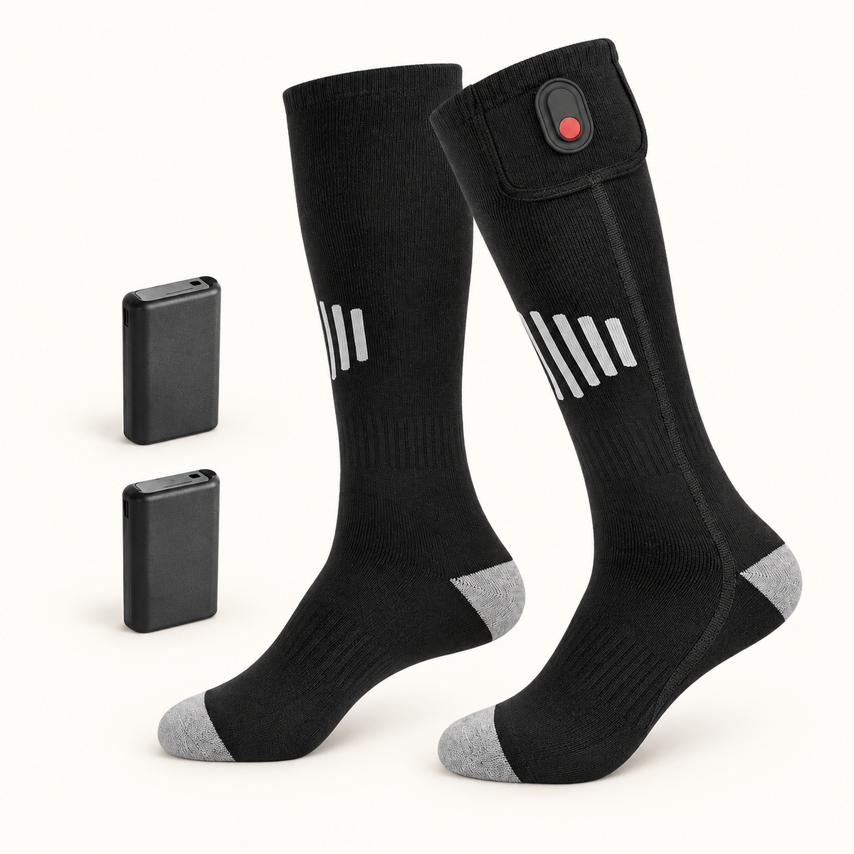 Chaussettes Respirantes Homme – Noir (avec batterie), packshot variante secondaire