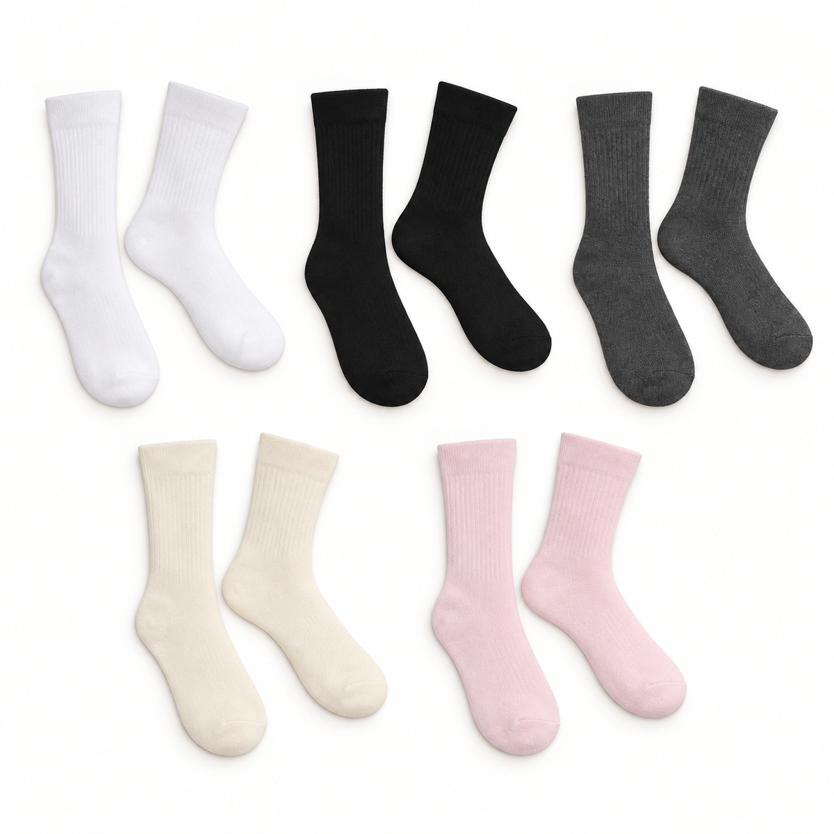 Pack de cinq paires de chaussettes randonnée présenté à plat